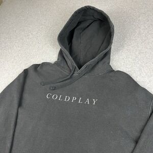 Coldplay Hoodie Mens Medium Everyday Life Black Fleece Sweatshirt Rock Band